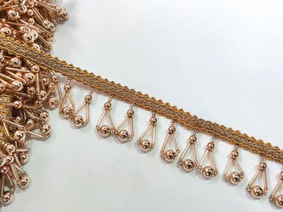 9 Yards - Gold/ Rose Gold Pearl & Glass Pipes Suspended Trim