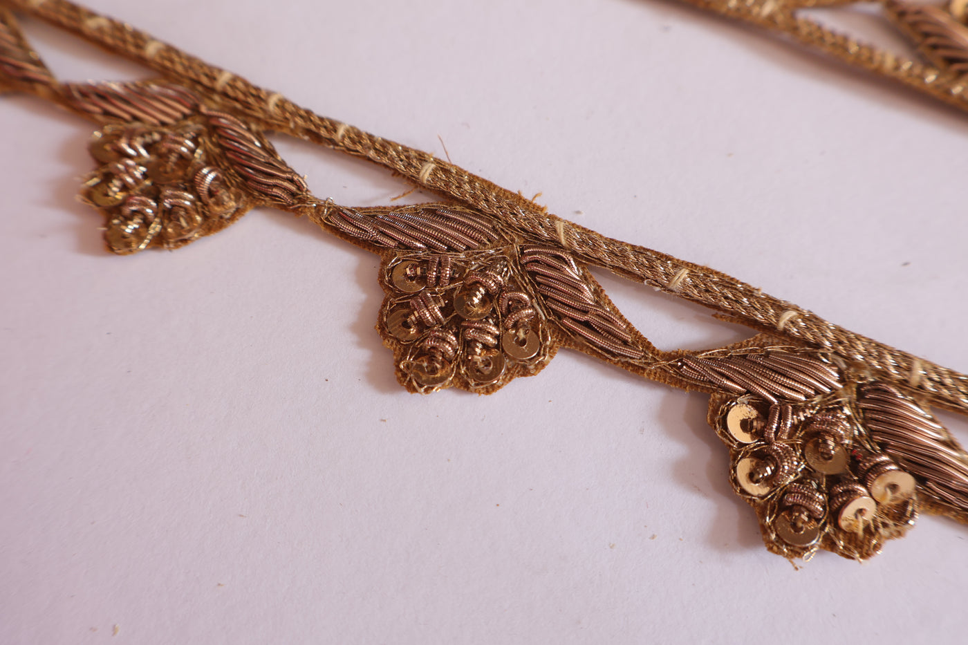 Exquisite Hand Zardozi Antique Gold Indian Zardozi Lace - 1 Yard