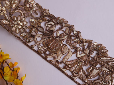 3 Yards - Indian Baraat Lace, Fancy Designer Trim 8.5cm Wide