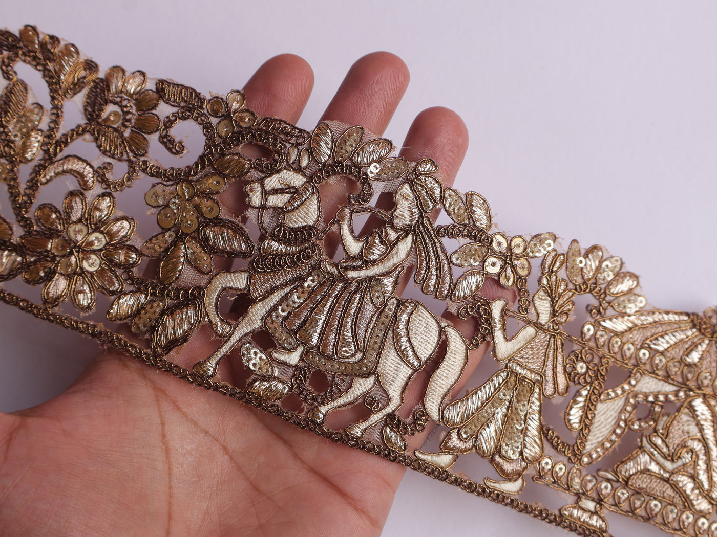 3 Yards - Indian Baraat Lace, Fancy Designer Trim 8.5cm Wide