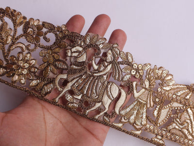 3 Yards - Indian Baraat Lace, Fancy Designer Trim 8.5cm Wide