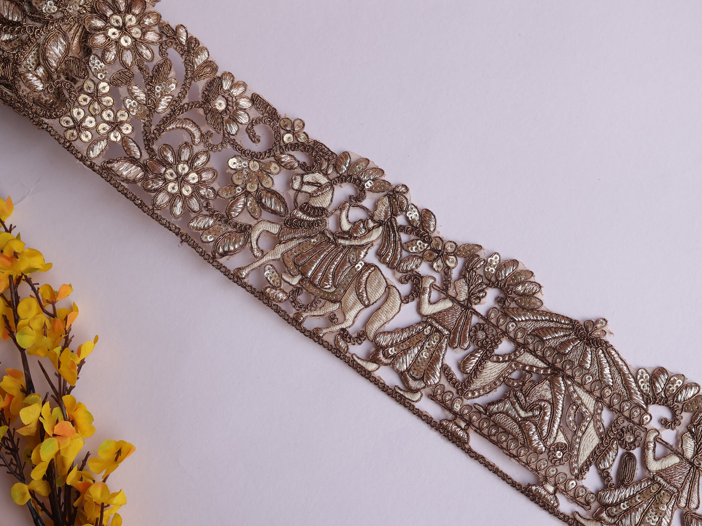 3 Yards - Indian Baraat Lace, Fancy Designer Trim 8.5cm Wide