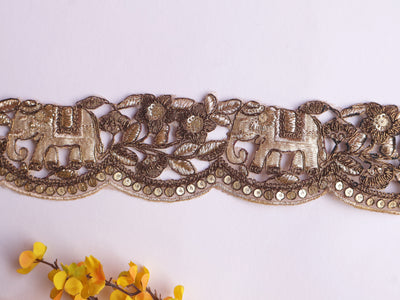 9 Yards - Indian Elephant Design Ethnic Scalloped Lace trim