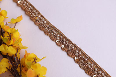 3 Yards - Narrow Zardozi Embroidery Golden Lace