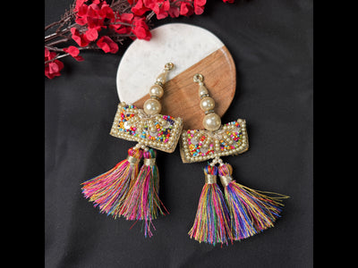 Multi Color Fringe Tassel for Bridal Indian Lehenga - 1 Pair