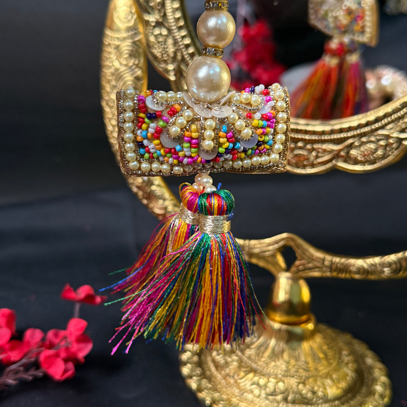 Multi Color Fringe Tassel for Bridal Indian Lehenga - 1 Pair