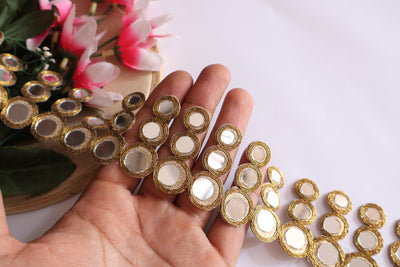 Circular Dark Golden Suspended Mirror Trim, 4.5 cm Wide - 3 Yards