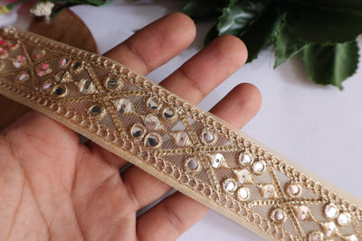 9 Yards - Antique Gold Sequin Decorative Lace Trim