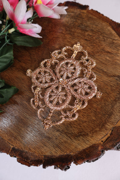 Gold Zardozi Embroidered Patch for Coats & Sherwanis (1 Pc)