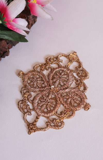 Gold Zardozi Embroidered Patch for Coats & Sherwanis (1 Pc)