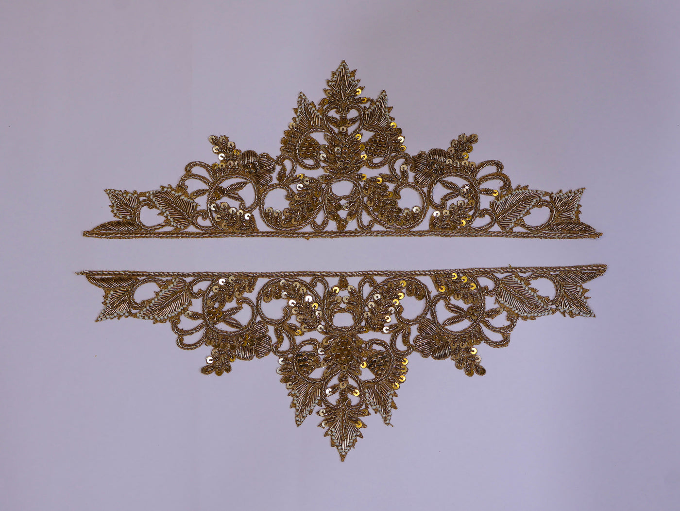 1 Pair - Antique Gold Sleeves Patch, Zardozi Indian Decorative Patch