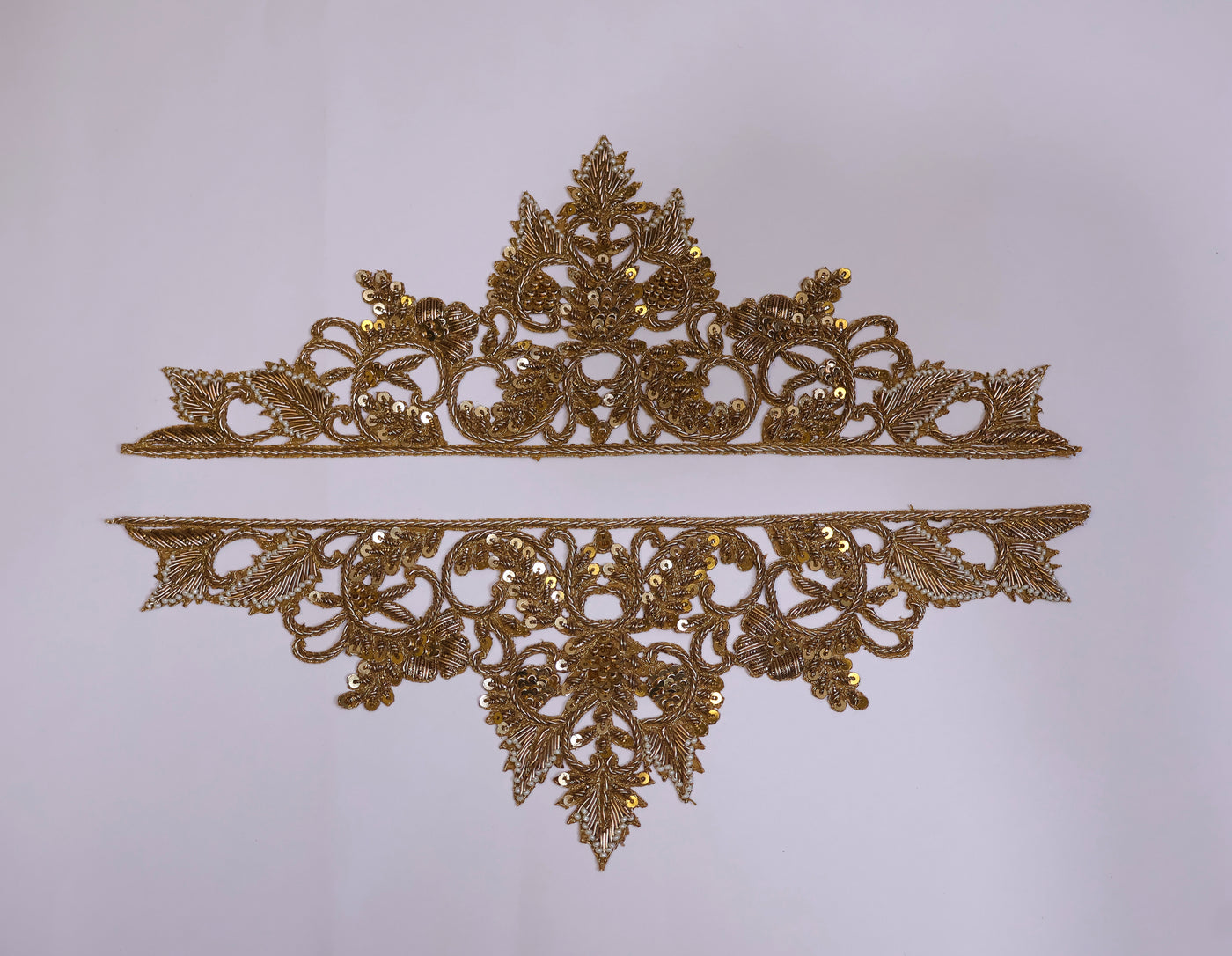 1 Pair - Antique Gold Sleeves Patch, Zardozi Indian Decorative Patch