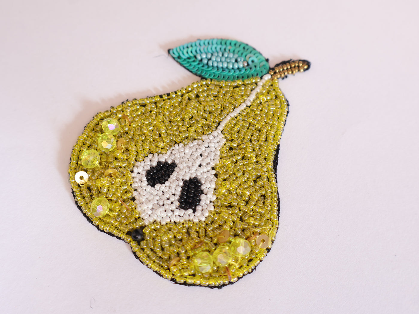 1 Pc - Cute Beaded Applique Patches, Fruit Themed Patches