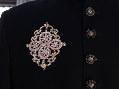 Gold Zardozi Embroidered Patch for Coats & Sherwanis (1 Pc)