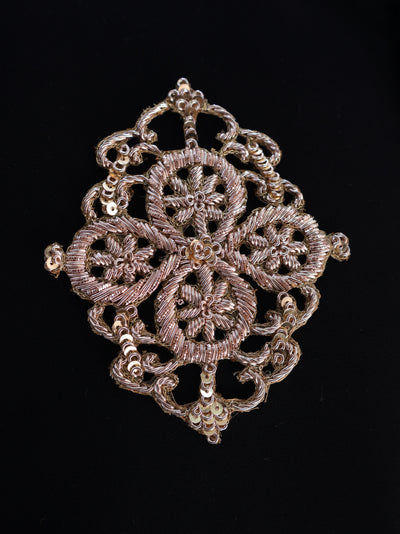 Gold Zardozi Embroidered Patch for Coats & Sherwanis (1 Pc)