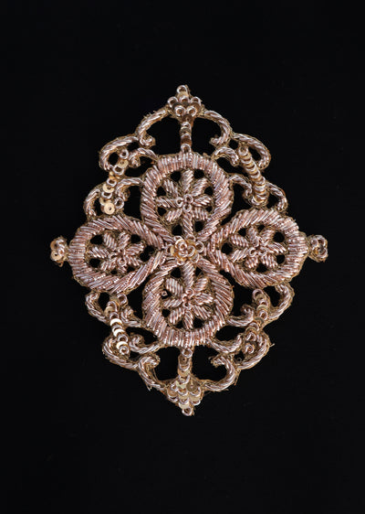Gold Zardozi Embroidered Patch for Coats & Sherwanis (1 Pc)