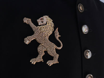 1 pc - Intricate Roaring Lion Embroidered Patch Sew On Patch