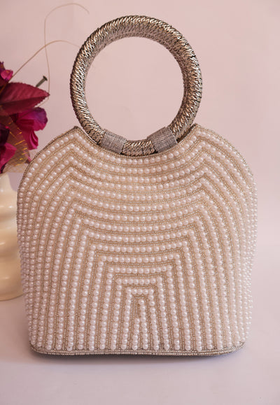 Luxury Silver Bridal Zircon Handbag, Indian Wedding Clutch