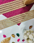 Golden Bollywood Sari Border: Antique Glamorous India Lace Trim, 9 Yards