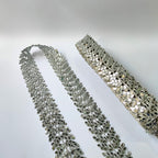 Silver Mirror Cutwork Vine Trim: Indian Sari Border, DIY Sewing Decoration
