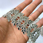 Silver Mirror Cutwork Vine Trim: Indian Sari Border, DIY Sewing Decoration
