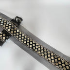 Mirror & Zircon Sari Border: Silver Black Indian Lace Trim (4cm Wide)