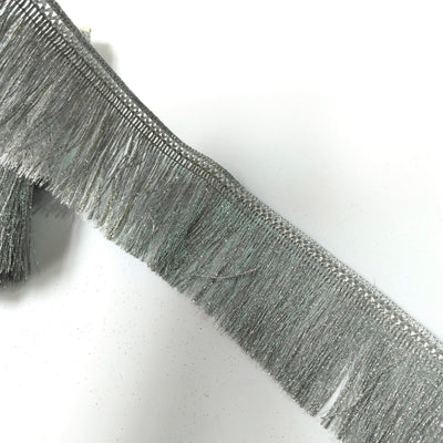 Sparkly Silver Fringe Lace Trim: 7cm Wide Sewing Crafting