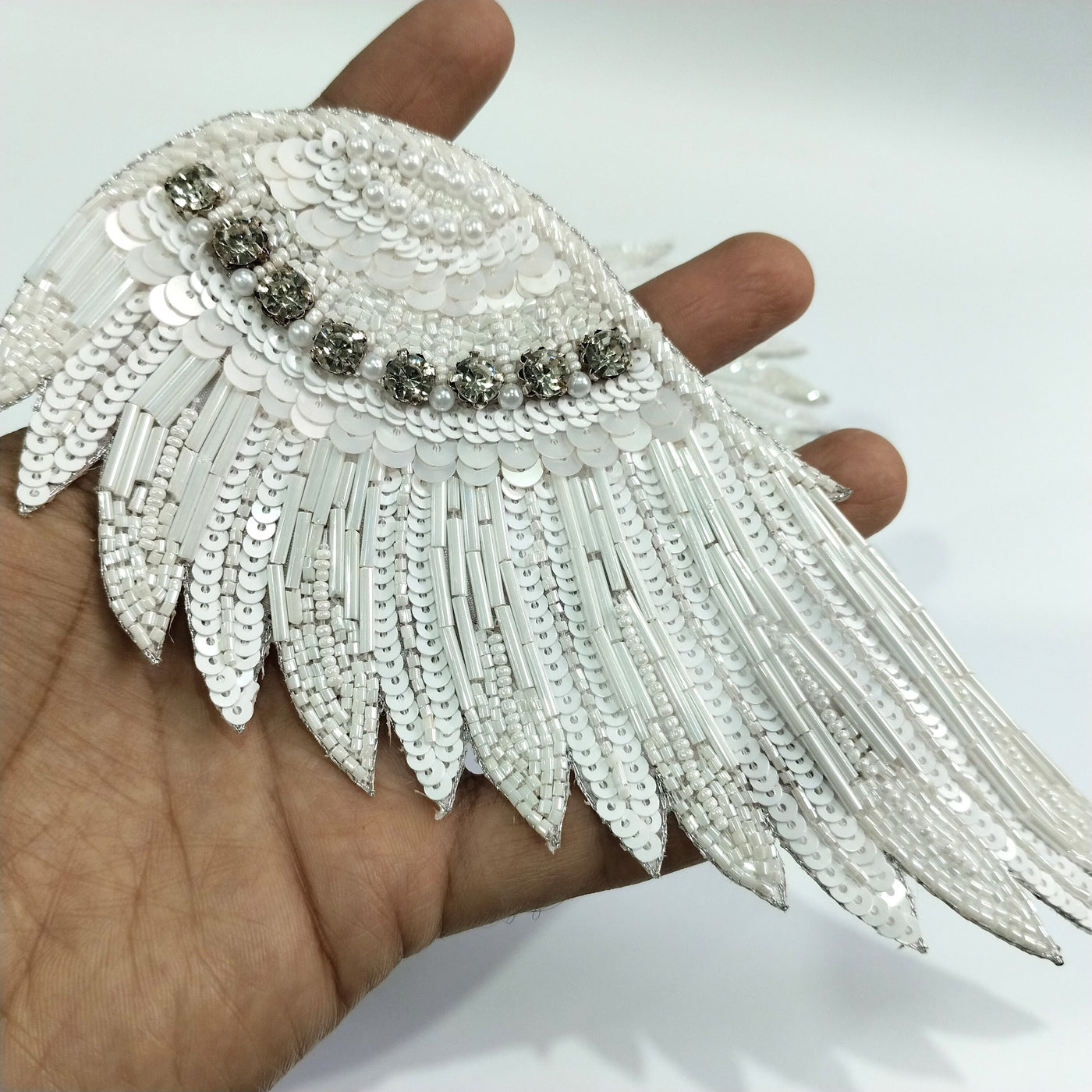 Black & White Handcrafted Indian Sequin Applique Patch