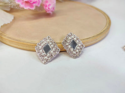 25 Silver Zardozi Mirror Applique Patches – Indian Embroidery Embellishments