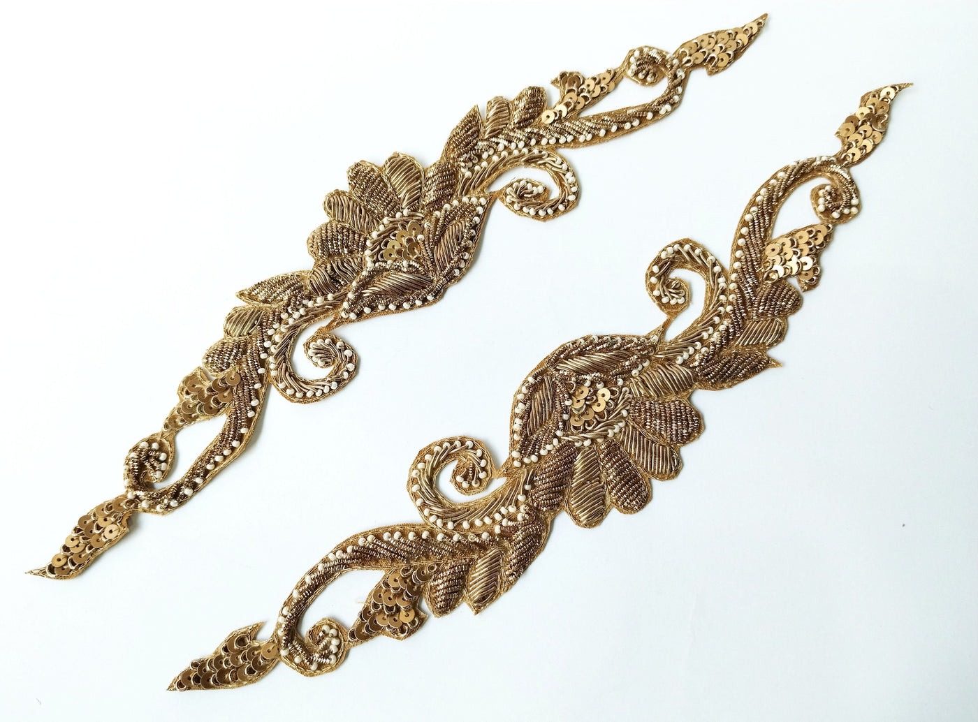 Antique Golden Sleeves Applique Patch Set - 1 Pair