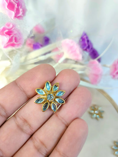 25 Pc - Star Shaped Stonework Gold Applique Patches, Indian Decorative Zircon Patches