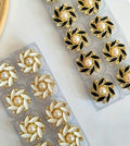 Floral Pearl Rhinestone Buttons: Black/White Crystal Embellishments (Pack of 10)