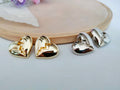 Heart Sew-On Buttons: Metallic Polished, 20mm (Pack of 10)
