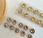 Floral Metallic Sew-On Buttons: Silver & Gold, 15mm (Pack of 10)