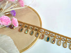 Golden Mirror Sari Border Trim: Indian Wedding Embellishments, 3 Yards