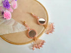 Rose Gold Mirror Latkan Tassels: Crystal Sari Dupatta Embellishments (1 Pair)