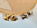 Heart Sew-On Buttons: Metallic Polished, 20mm (Pack of 10)
