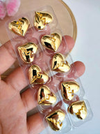 Heart Sew-On Buttons: Metallic Polished, 20mm (Pack of 10)