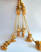 Gold Pearl & Crystal Cutdana Latkan Tassels: Indian Bridal Pair