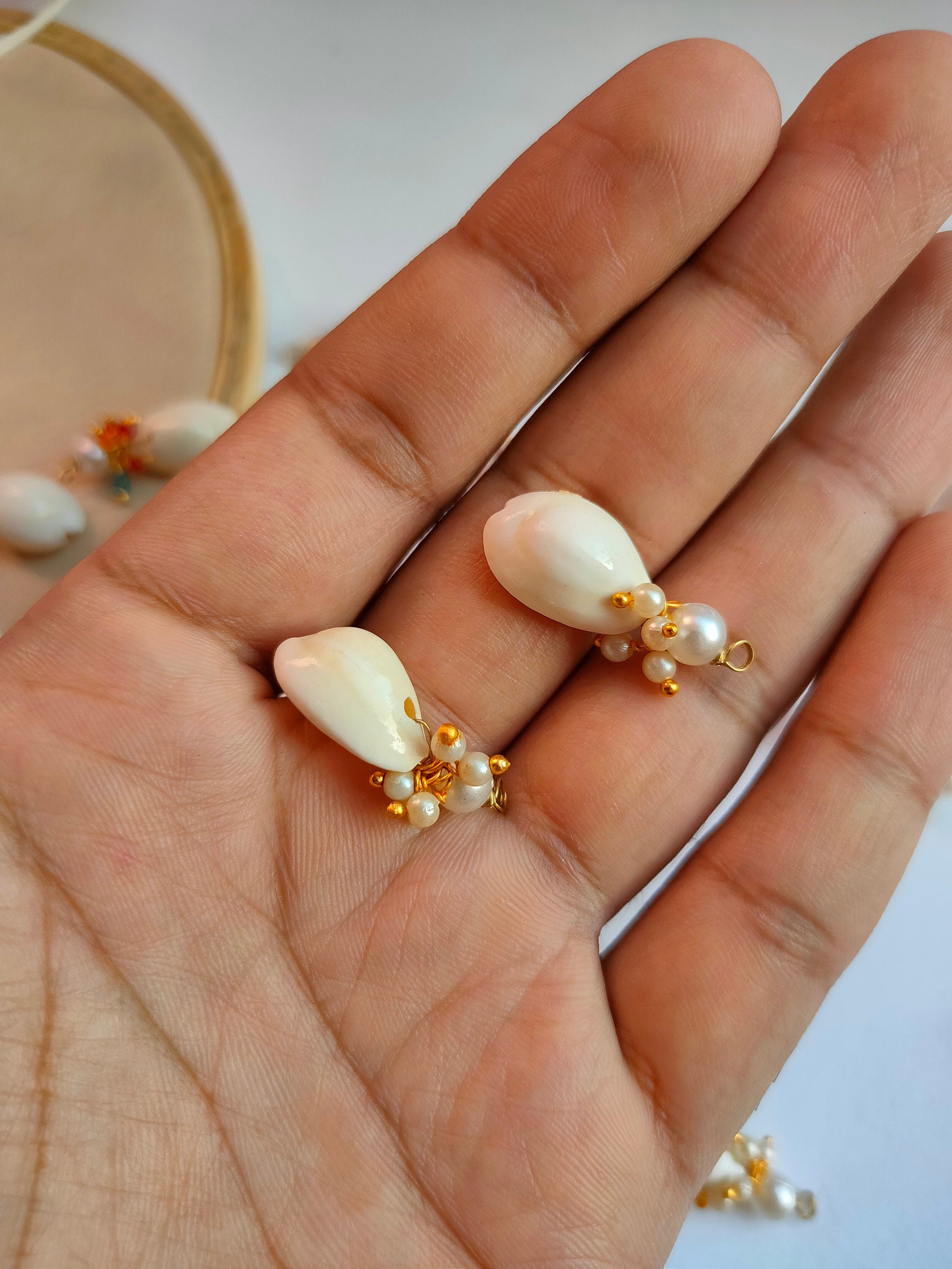 Cowrie Shell Tassels: Indian Style Crafting Beads (Pack of 25)