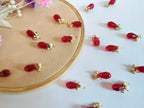 Red Crystal Bead Tassels: Indian Bridal Latkan Charms (25pc)