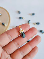 Graphite Grey Crystal Bead Latkan Tassels: Indian Bridal Embellishments (25pc)