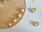 Golden Floral Sew-On Buttons: DIY Craft Decoration (Pack of 6)