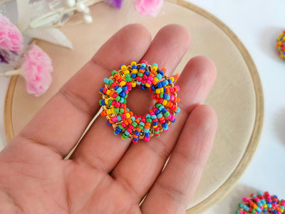 10 Pc Multi Color Beaded Applique Patches: Indian Sewing Embellishments