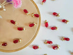 Red Crystal Bead Tassels: Indian Bridal Latkan Charms (25pc)