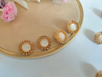 Golden Floral Sew-On Buttons: DIY Craft Decoration (Pack of 6)