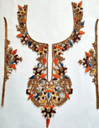 Zardozi Embroidered Neckline Patch with Sleeves: Indian Gala Applique