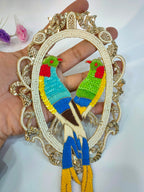 Embroidered Parrot Applique: Sequin Indian Thread Sew On Patch