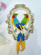 Embroidered Parrot Applique: Sequin Indian Thread Sew On Patch