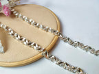 Crystal Rhinestone Trim: Silver Zircon Stonework Lace, 1 Yard